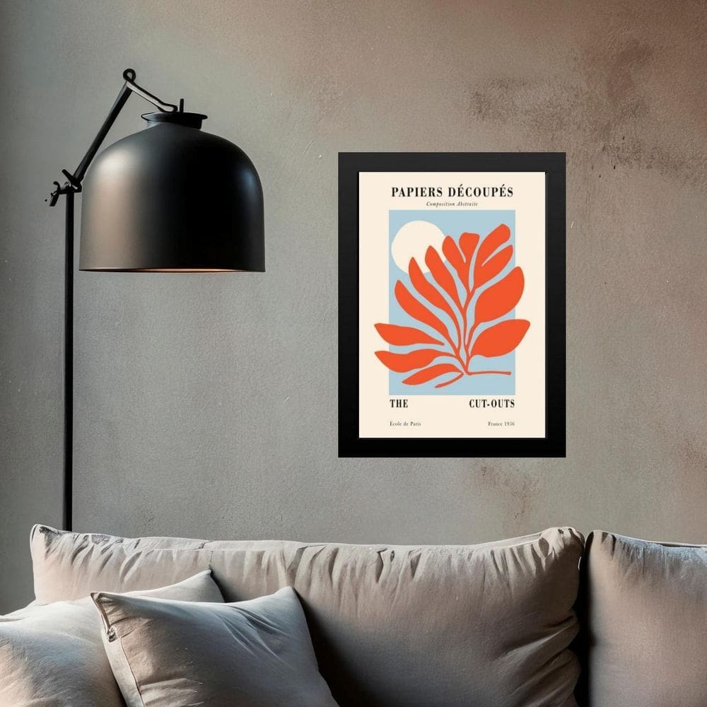 Quadro Decorativo Matisse - Folha Laranja 24X18Cm