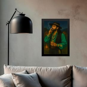 Quadro Decorativo Entidade Exú Cigano 45X34Cm - Com Vidro