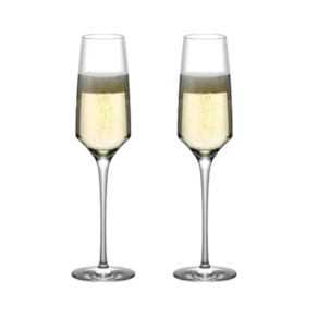 2 Taças de Cristal Espumante Champagne Eleganza Fracalanza