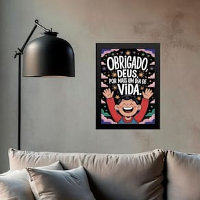 Quadro Obrigado Deus Pela Vida 33X24Cm - Com Vidro