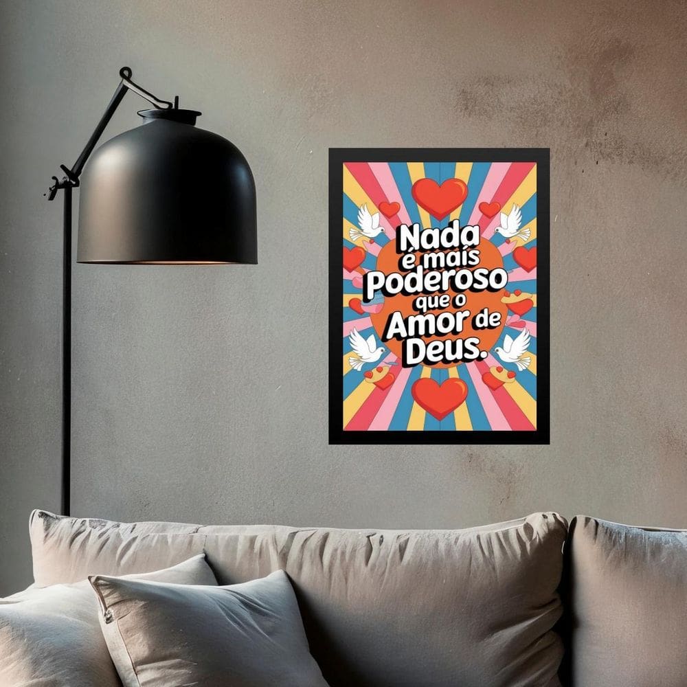 Quadro O Poderoso Amor De Deus 45X34Cm - Com Vidro