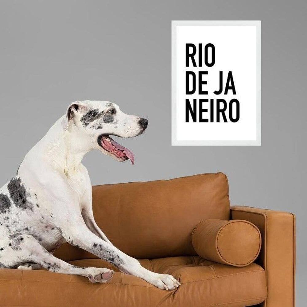 Quadro Decorativo Tipografia Rio De Janeiro 24X18Cm - Vidro