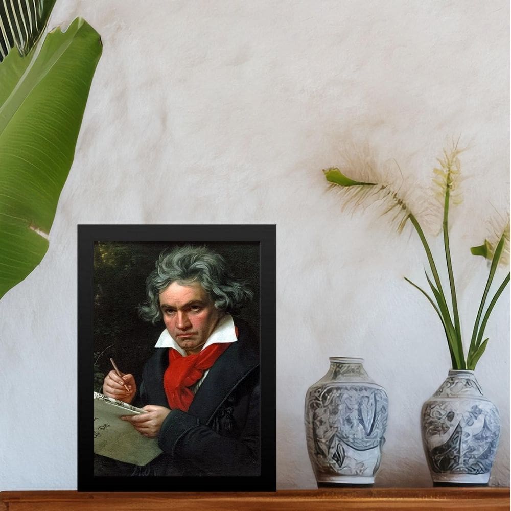 Quadro Decorativo Arte Clássica - Beethoven 45X34Cm - Vidro