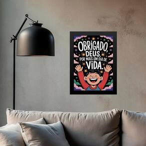 Quadro Obrigado Deus Pela Vida 24X18Cm - Com Vidro