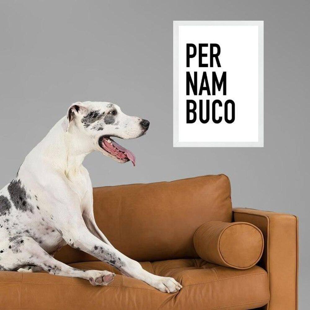 Quadro Decorativo Tipografia Pernambuco 45X34Cm - Com Vidro