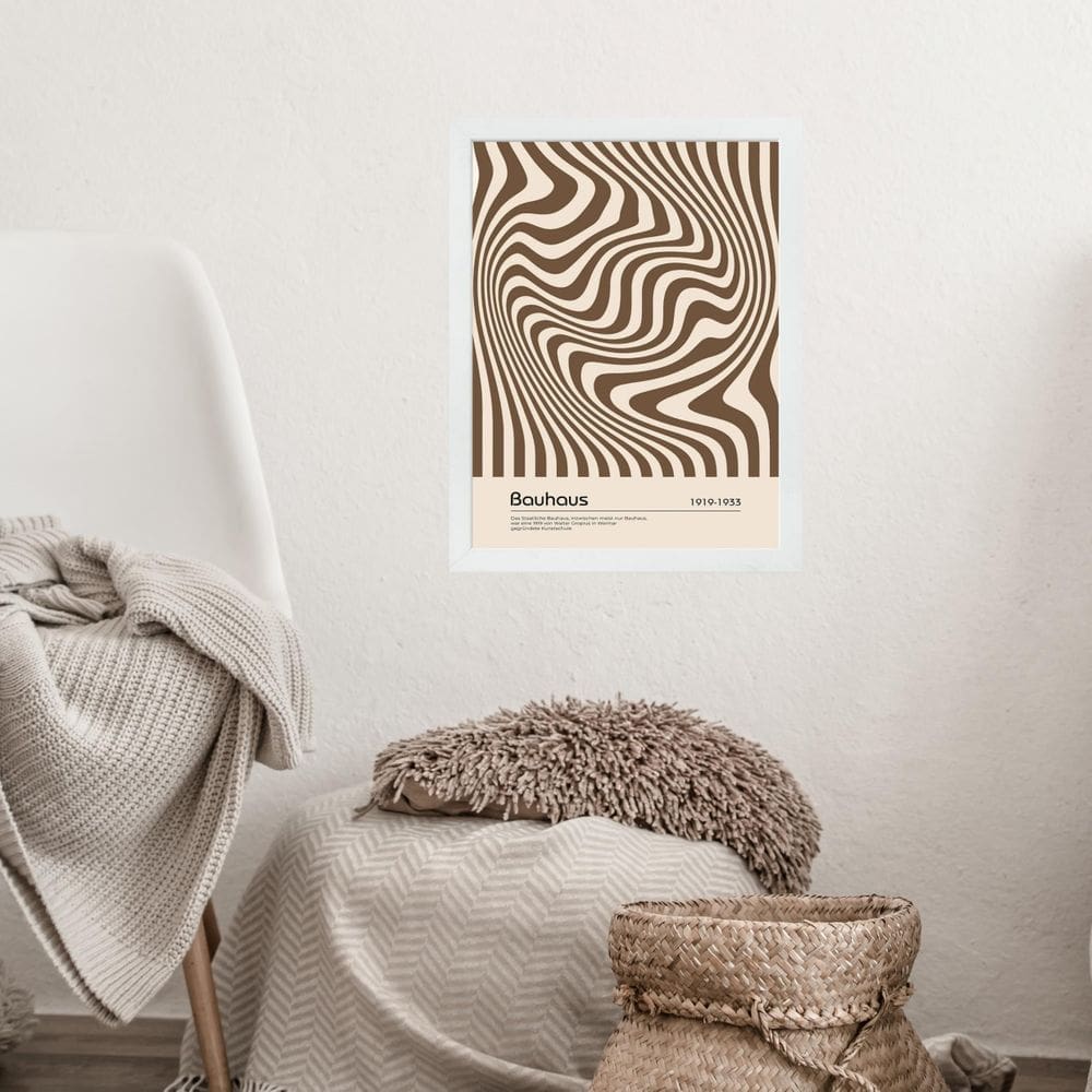 Quadro Bauhaus Marrom Graphic Vintage Poster 33X24Cm