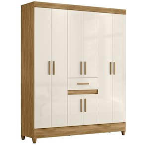 Guarda Roupa Casal 165cm 8 Portas Parla Freijó/Off Z17 - Mpozenato