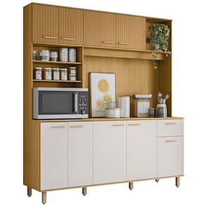 Cozinha Compacta 180cm Martina Freijó/Ripado/Off Acetinado Z44 - Mpozenato