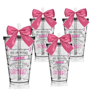Kit 4 Copos Convite Twister Personalizado Daminha-Casamento