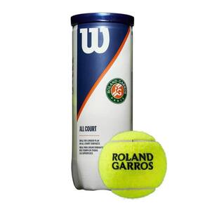 Bolas de Tênis Roland Garros Oficial Tubo Pack 3 Unidades All Court Wilson