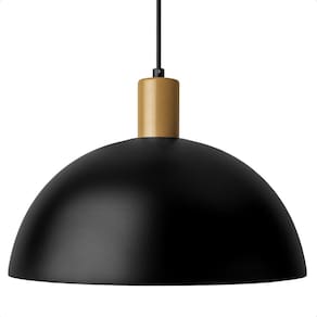 Lustre Pendente Blumenau Bia Meia Lua E27 Bivolt Preto com Dourado