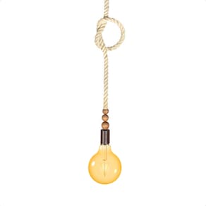 Lustre Pendente Blumenau Sailor Madeira Corda Sisal E27 Bivolt