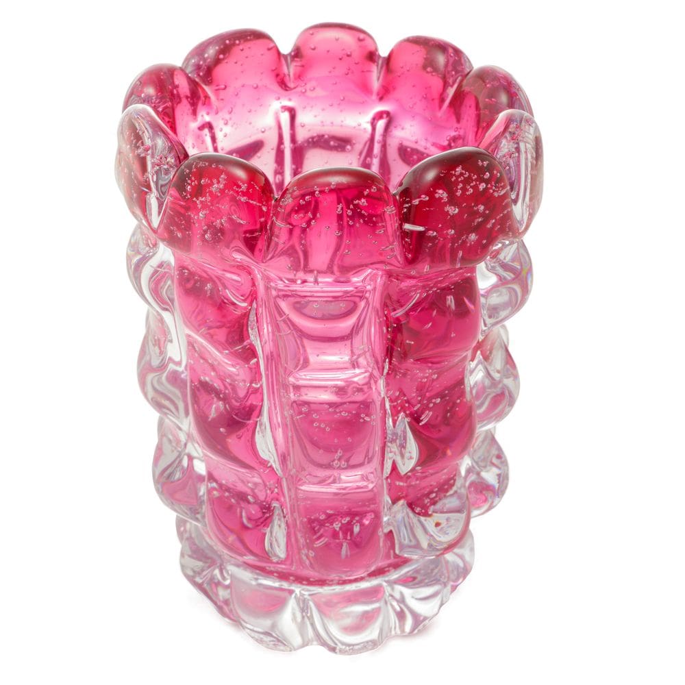 VASO DE VIDRO ITALY ROSA 12cm x 17cm