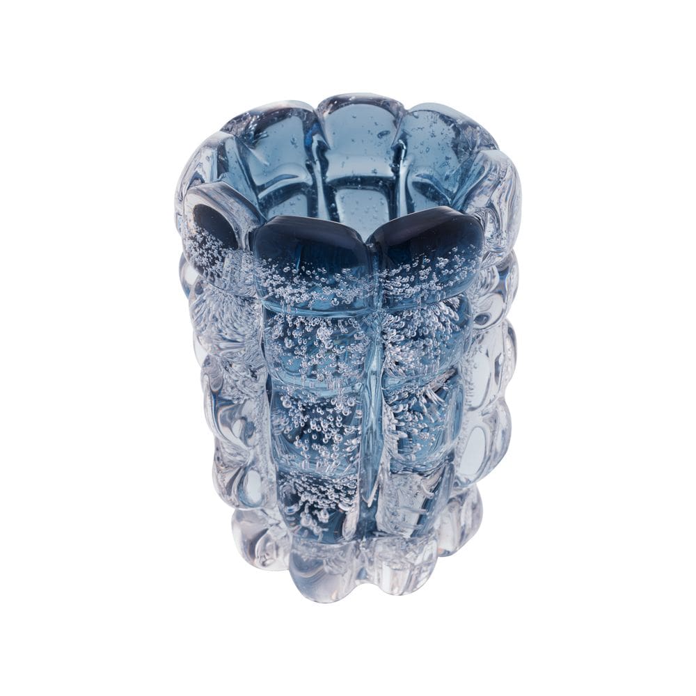 VASO DE VIDRO ITALY AZUL 12cm x 17cm