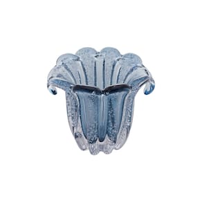 VASO DE VIDRO ITALY AZUL 13cm x 11cm x 10cm