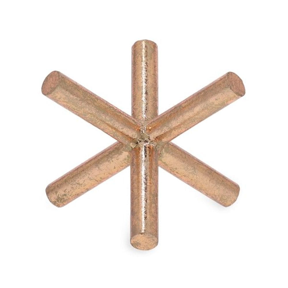 Escultura Em Metal Dourado 14Cm