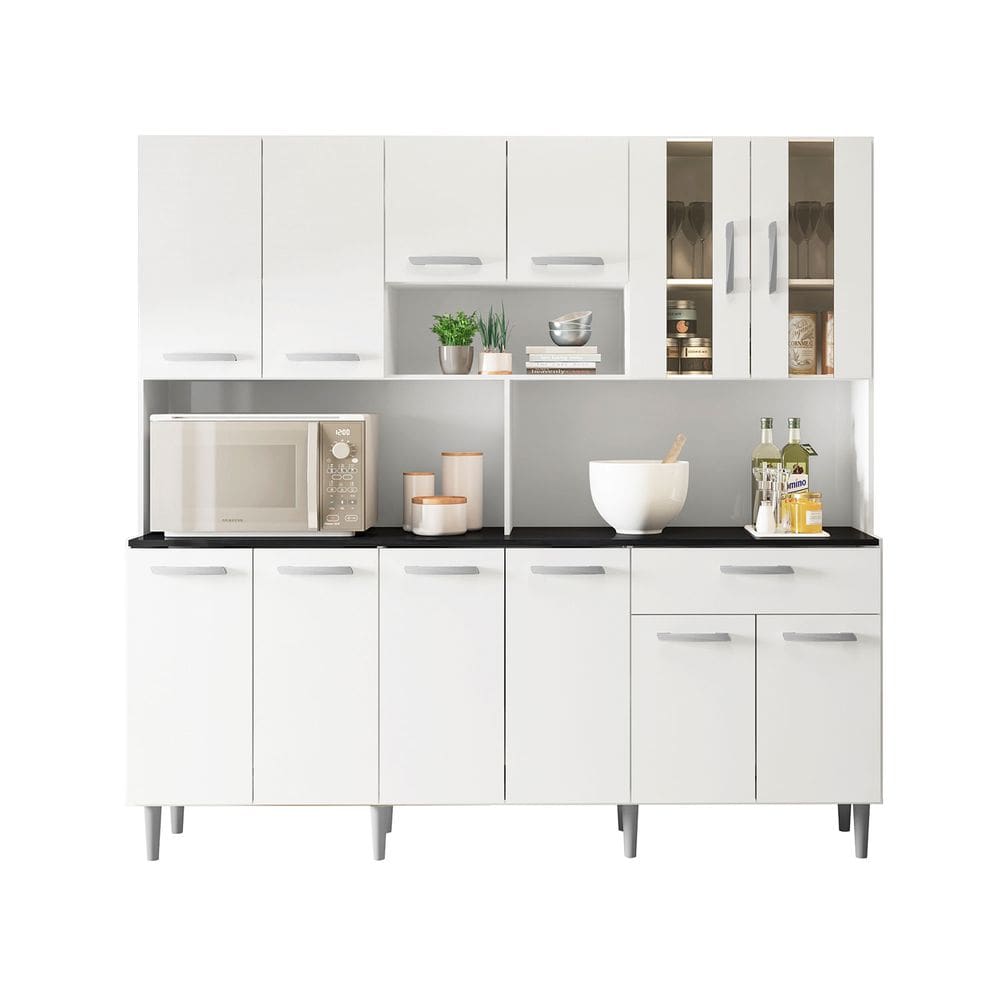 Kit Cozinha Clara Branco - Poliman Móveis