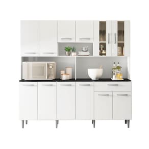 Kit Cozinha Clara Branco - Poliman Móveis