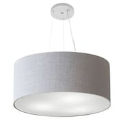 Lustre Pendente Cilíndrico Md-4188 Cúpula em Tecido 50x25cm Rustico Cinza - Bivolt