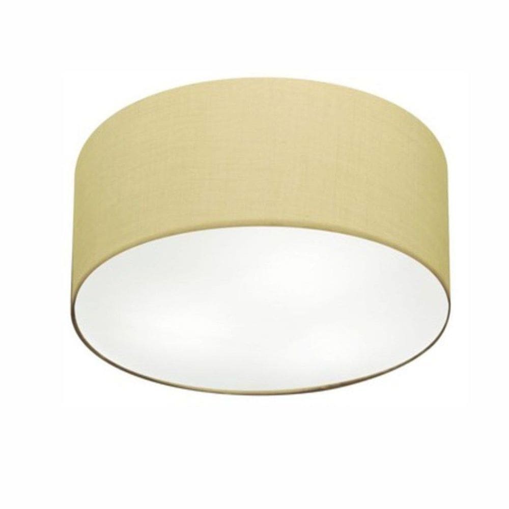Plafon Cilíndrico Md-3047 Cúpula em Tecido 45x15cm Algodão Crú - Bivolt