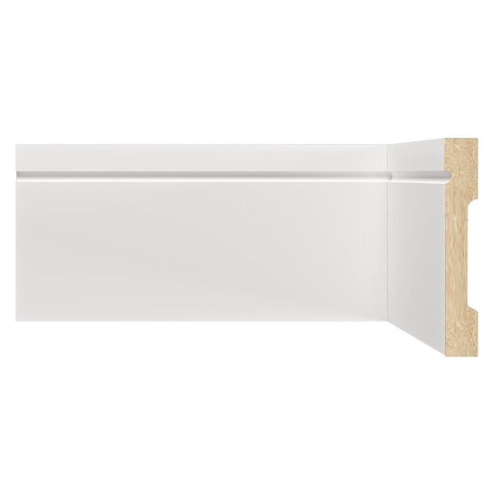 Kit Rodapé de MDF 40 Barras Frisadas de 10cm x 2,40m Rende 96 Metros Moldufama Branco
