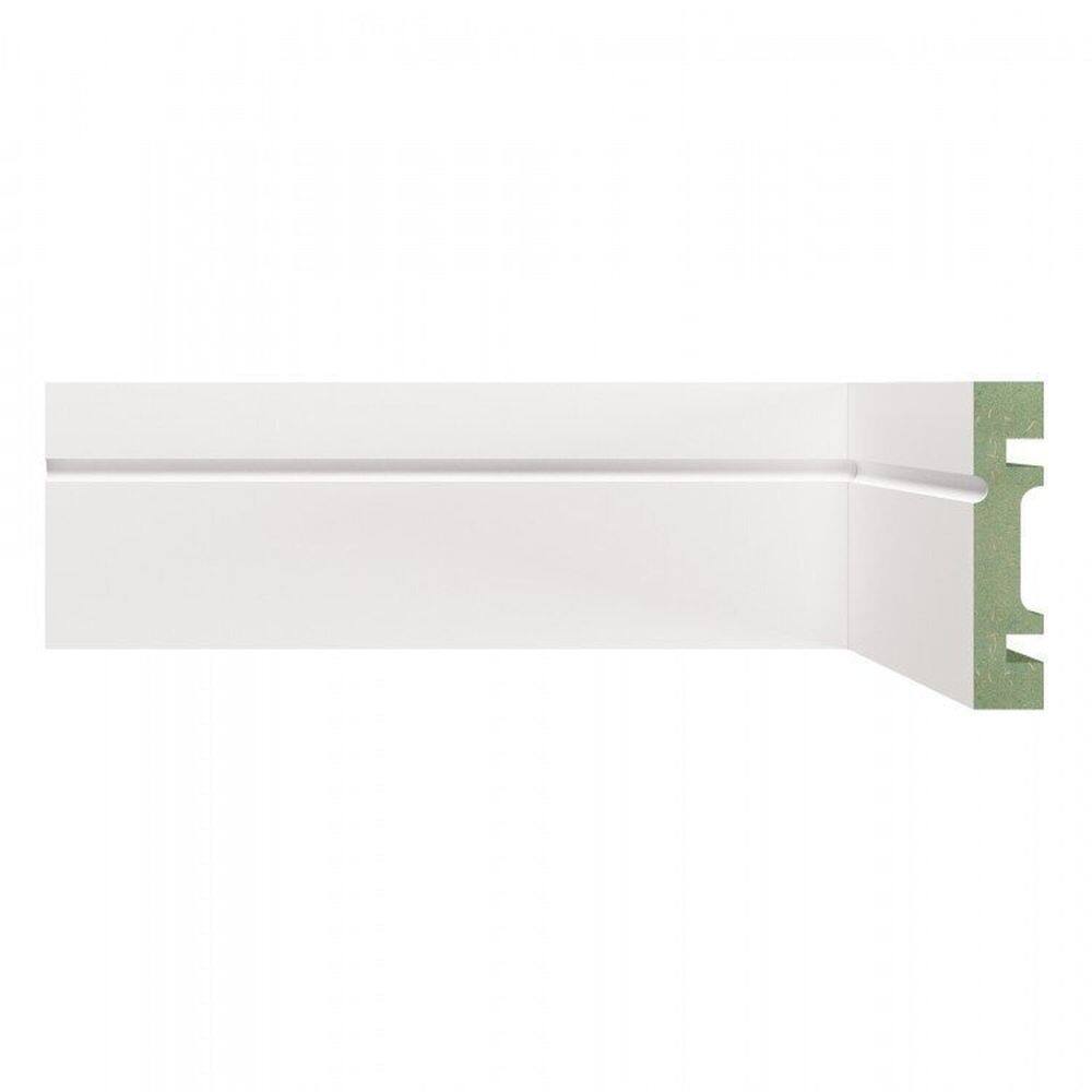 Kit Rodapé de MDF 15 Barras Frisadas de 7cm x 2,40m Rende 36 Metros Moldufama Branco