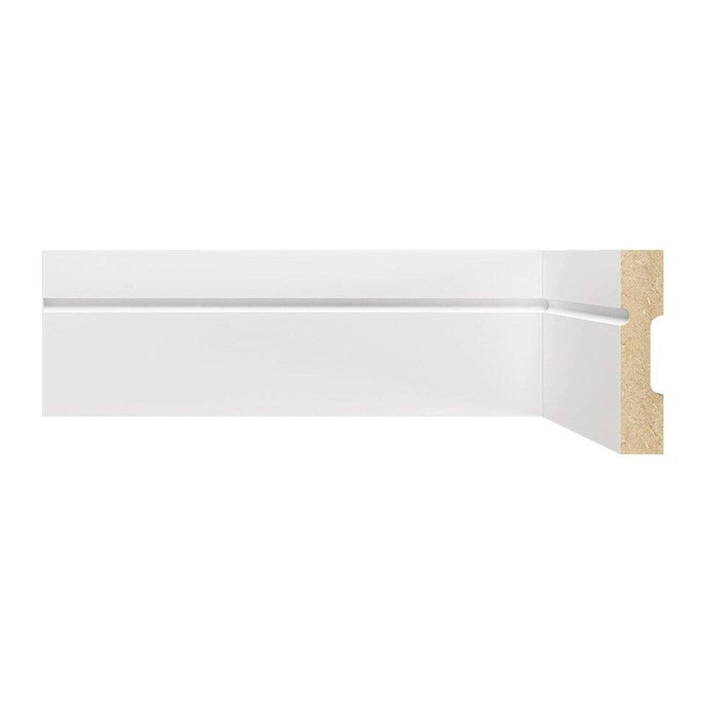 Kit Rodapé de MDF 5 Barras Frisadas de 7cm x 2,40m Rende 12 Metros Moldufama Branco