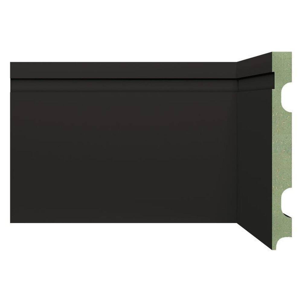 Kit Rodapé de MDF 15 Barras Frisadas de 15cm x 2,40m Rende 36 Metros Moldufama Preto