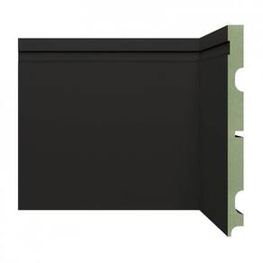 Kit Rodapé de MDF 3 Barras Frisadas 20cm x 2,40m Rende 7,2 Metros Moldufama Preto