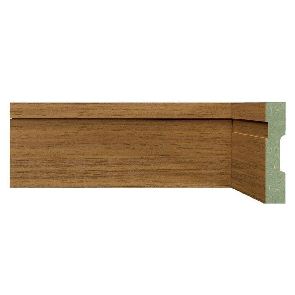 Kit Rodapé de MDF 3 Barras Frisadas de 10cm x 2,40m Rende 7,2 Metros Moldufama Cedro