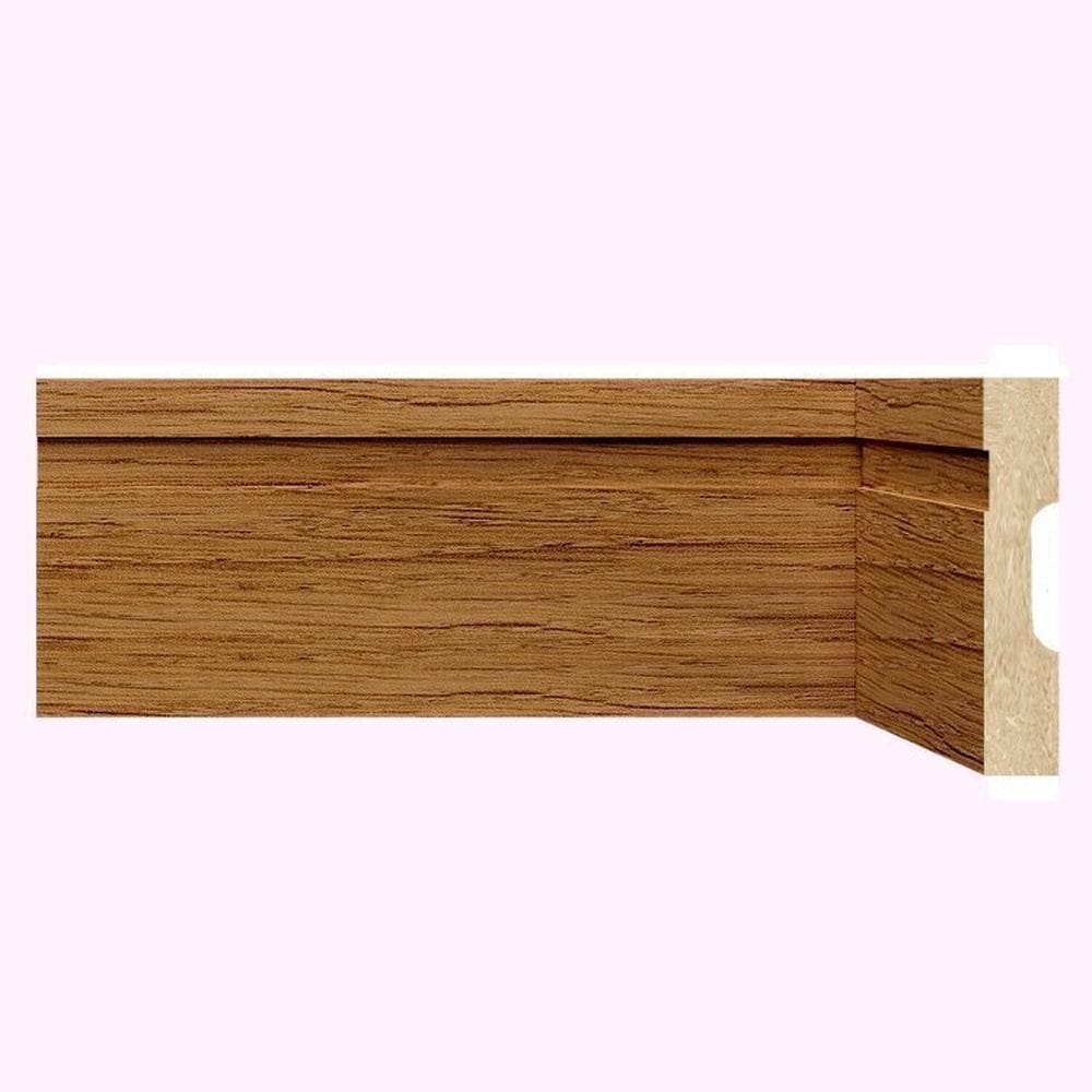 Kit Rodapé de MDF 40 Barras Frisadas de 10cm x 2,40m Rende 96 Metros Moldufama Nogueira Málaga