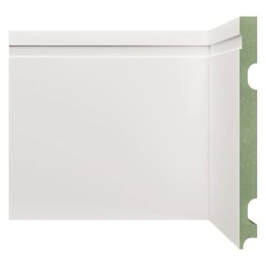 Kit Rodapé de MDF 10 Barras Frisadas 20cm x 2,40m Rende 24 Metros Moldufama Branco