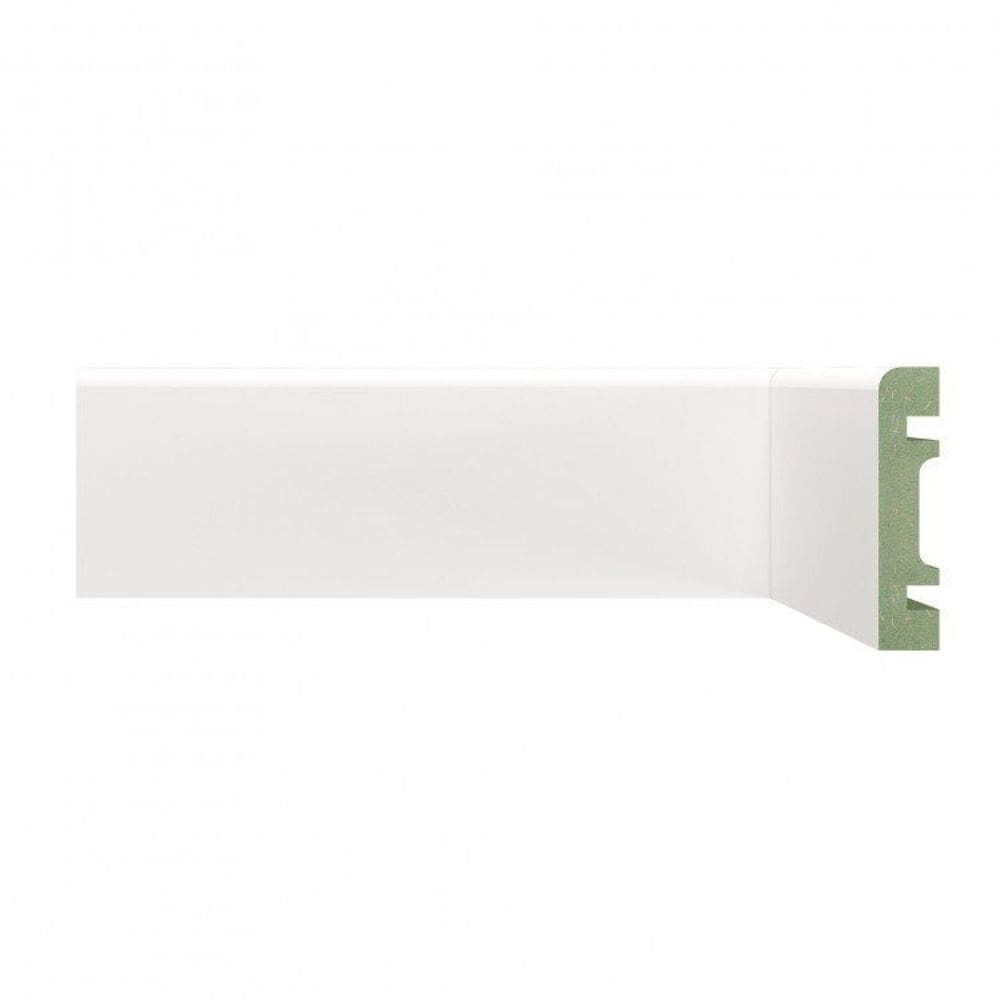 Kit Rodapé de MDF 40 Barras Lisas de 7cm x 2,40m Rende 96 Metros Moldufama Branco