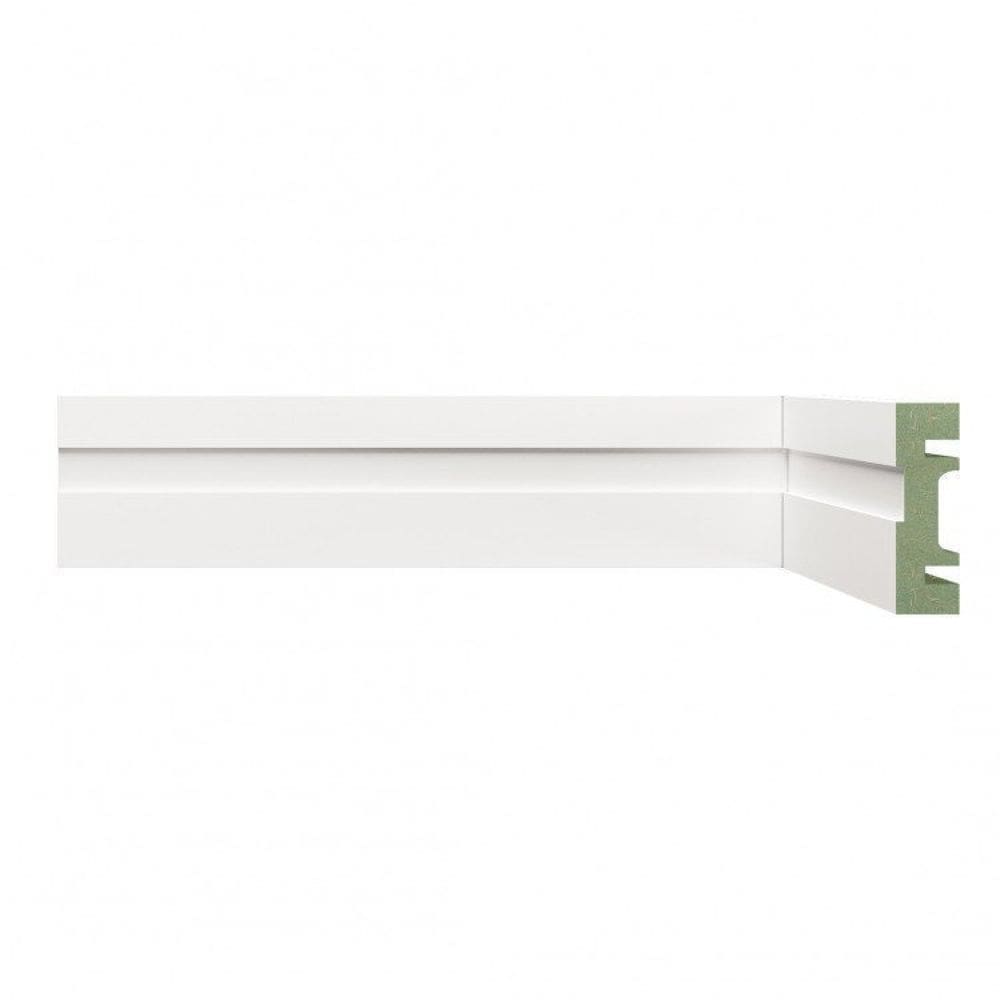 Kit Rodapé de MDF 20 Barras Frisadas de 5cm x 2,40m Rende 48 Metros Moldufama Branco