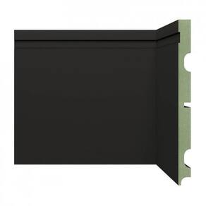 Kit Rodapé de MDF 20 Barras Frisadas 20cm x 2,40m Rende 48 Metros Moldufama Preto