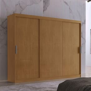 Guarda Roupa Vitor Em Mdf 3 Portas E 6 Cabideiros Moderna Naturalle