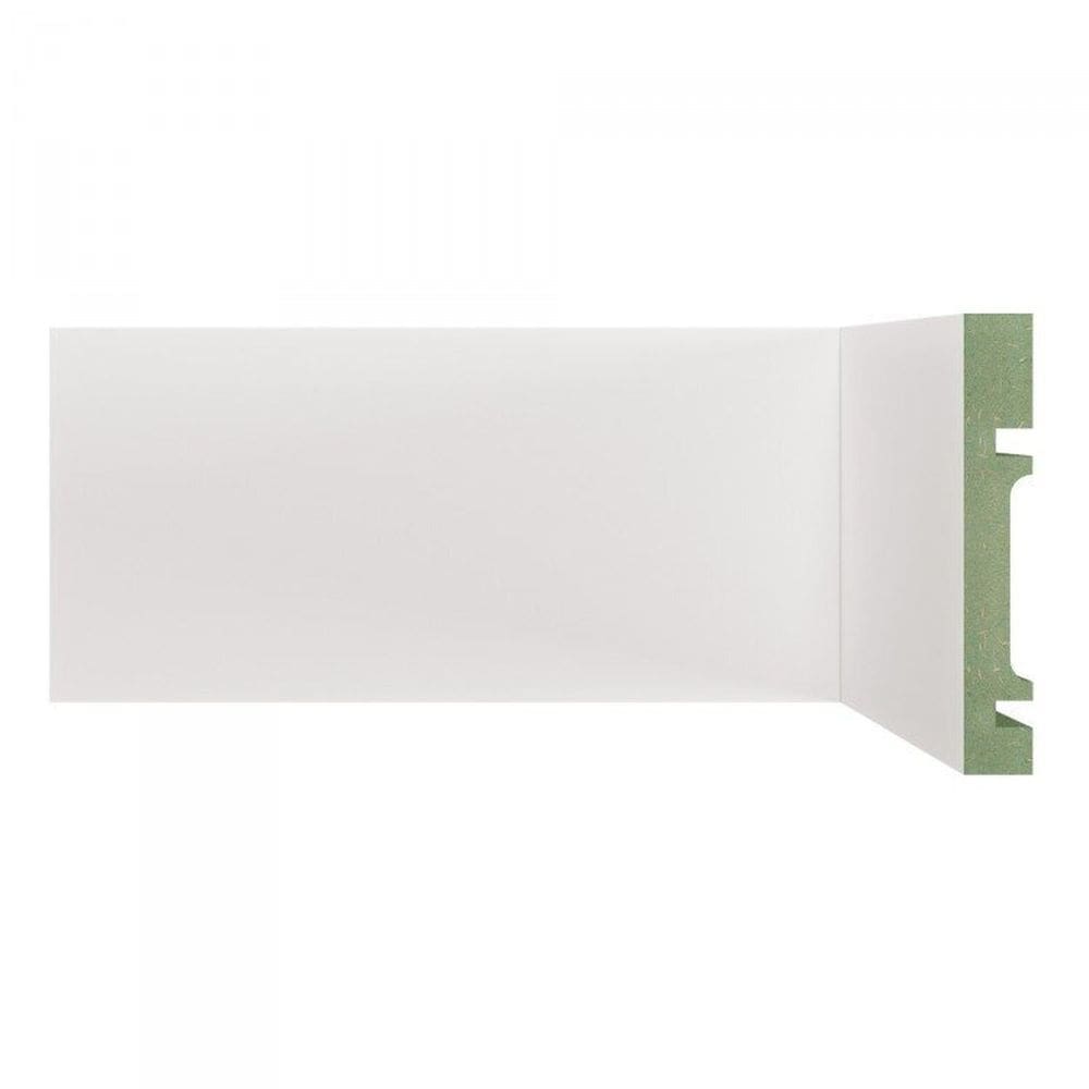 Kit Rodapé de MDF 15 Barras Frisadas de 10cm x 2,40m Rende 36 Metros Moldufama Branco
