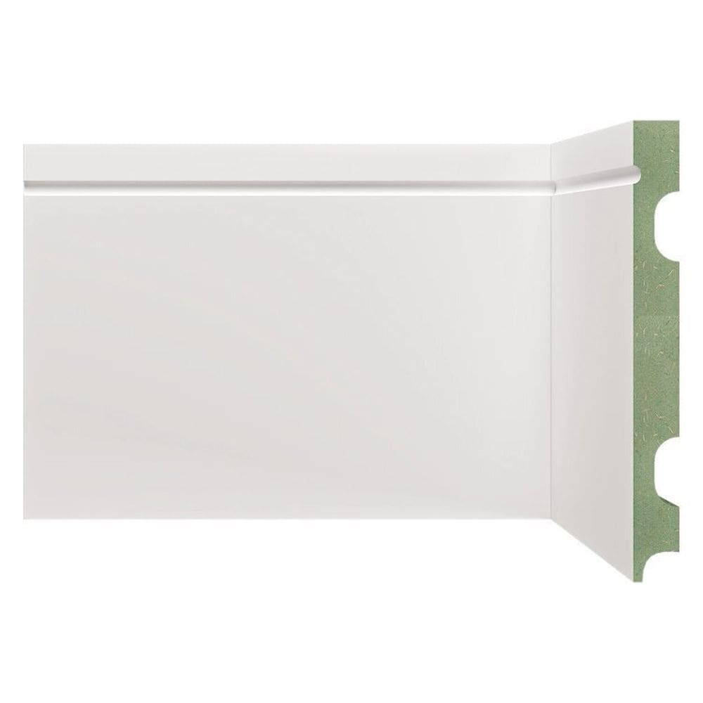 Kit Rodapé de MDF 15 Barras Frisadas de 15cm x 2,40m Rende 36 Metros Moldufama Branco