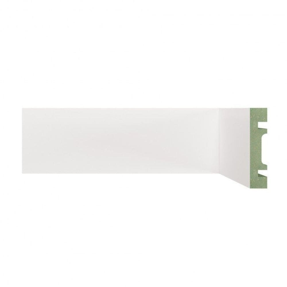 Kit Rodapé de MDF 15 Barras Lisas de 7cm x 2,40m Rende 36 Metros Moldufama Branco