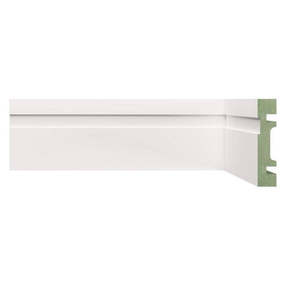 Kit Rodapé de MDF 10 Barras Frisadas de 7cm x 2,40m Rende 24 Metros Moldufama Branco