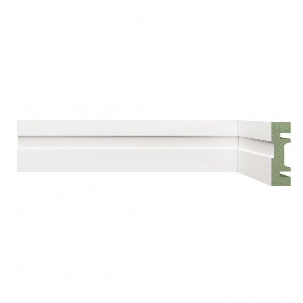 Kit Rodapé de MDF 40 Barras Frisadas de 5cm x 2,40m Rende 96 Metros Moldufama Branco