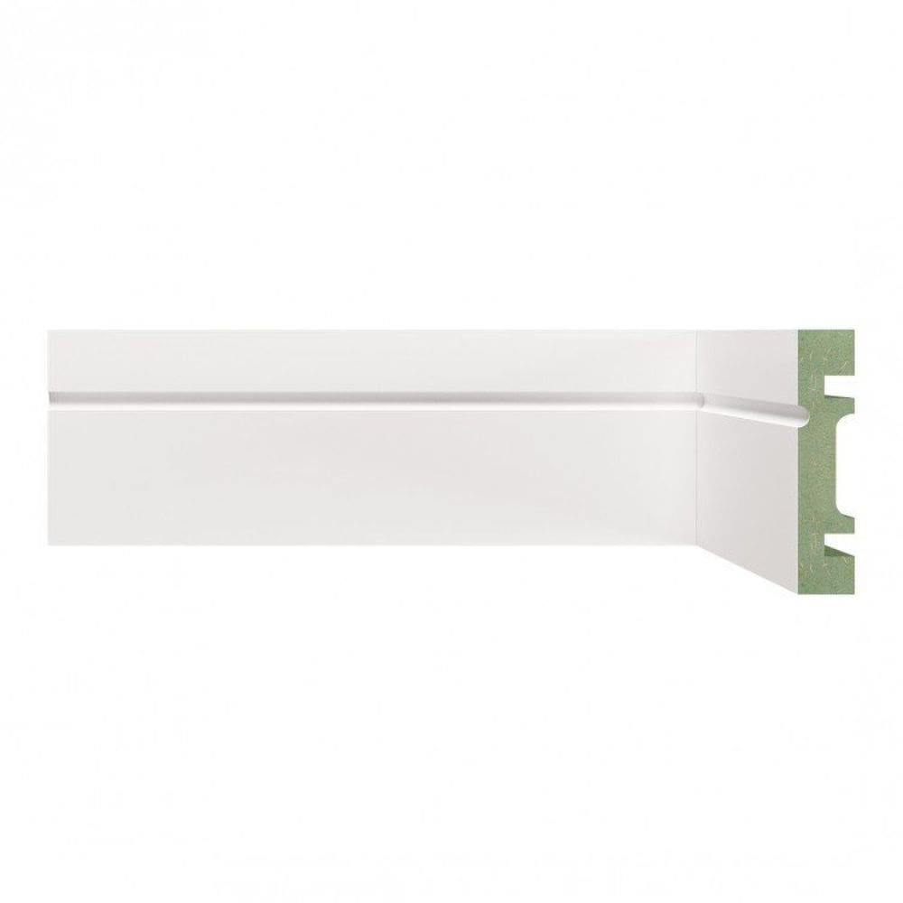 Kit Rodapé de MDF 20 Barras Frisadas de 7cm x 2,40m Rende 48 Metros Moldufama Branco