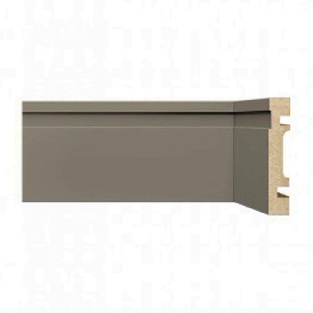 Kit Rodapé de MDF 15 Barras Frisadas de 7cm x 2,40m Rende 36 Metros Moldufama Cinza Titanium
