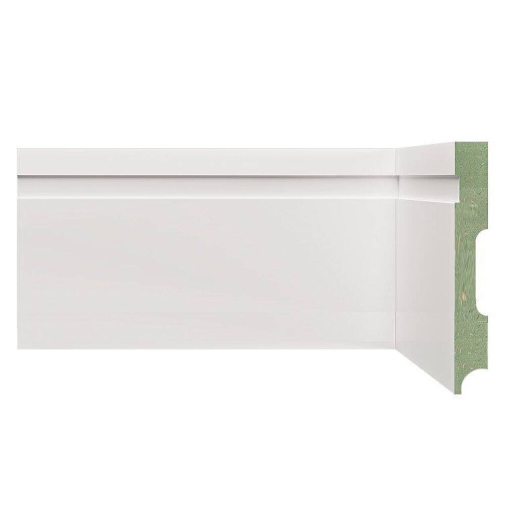 Kit Rodapé de MDF 20 Barras Frisadas de 12cm x 2,40m Rende 48 Metros Moldufama Branco