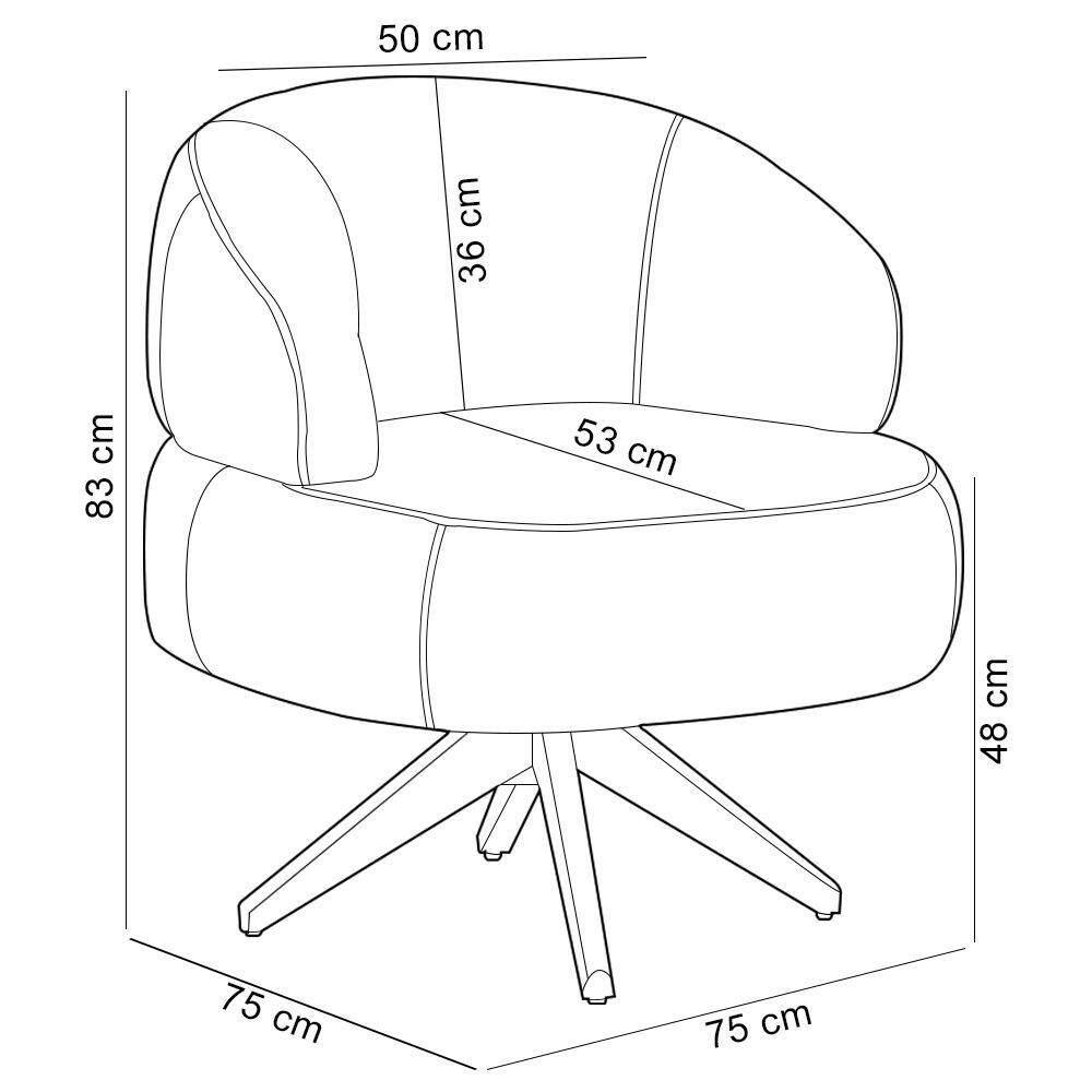 Kit 02 Poltronas Decorativas Giratória Orgânica | Casas Bahia