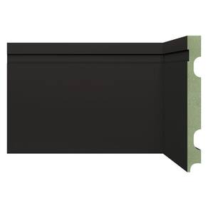 Kit Rodapé de MDF 40 Barras Frisadas de 15cm x 2,40m Rende 96 Metros Moldufama Preto