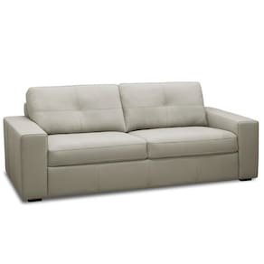 Sofá 3 Lugares Para Sala De Estar Living 205cm Vienne L06 Couro Cinza Claro - Lyam Decor