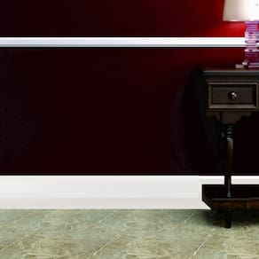 Rodapé de MDF Liso de Sobrepor 15cm x 2,40m Rende 2,4 Metros Moldufama 1202 Branco