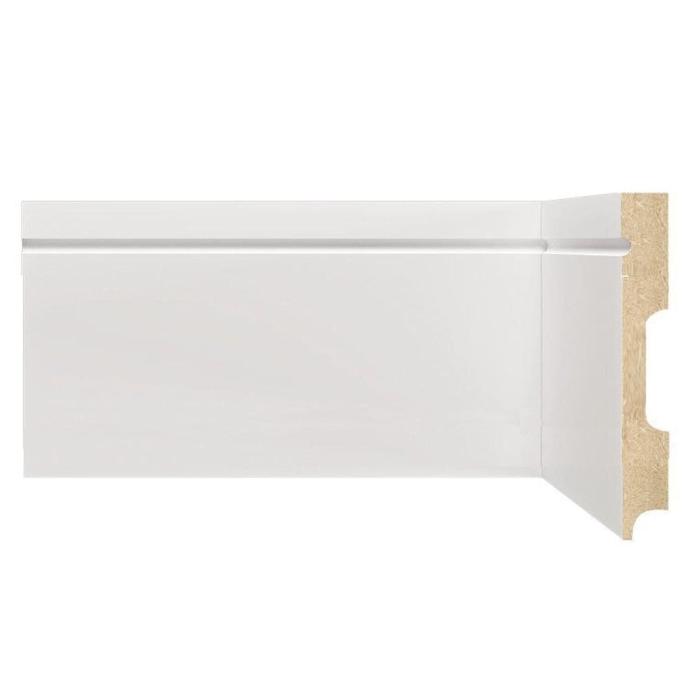Kit Rodapé de MDF 3 Barras Frisadas de 12cm x 2,40m Rende 7,2 Metros Moldufama Branco