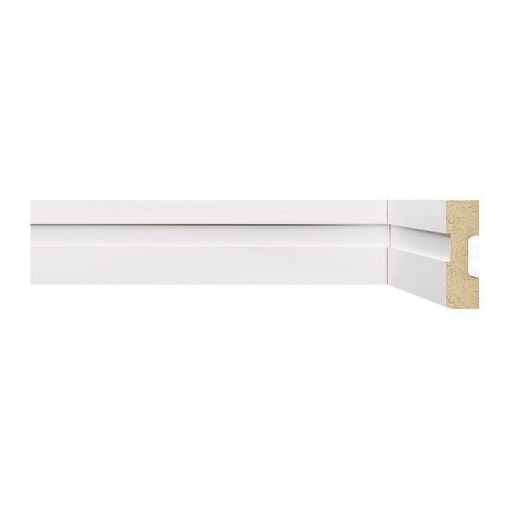 Kit Rodapé de MDF 30 Barras Frisadas de 5cm x 2,40m Rende 72 Metros Moldufama Branco